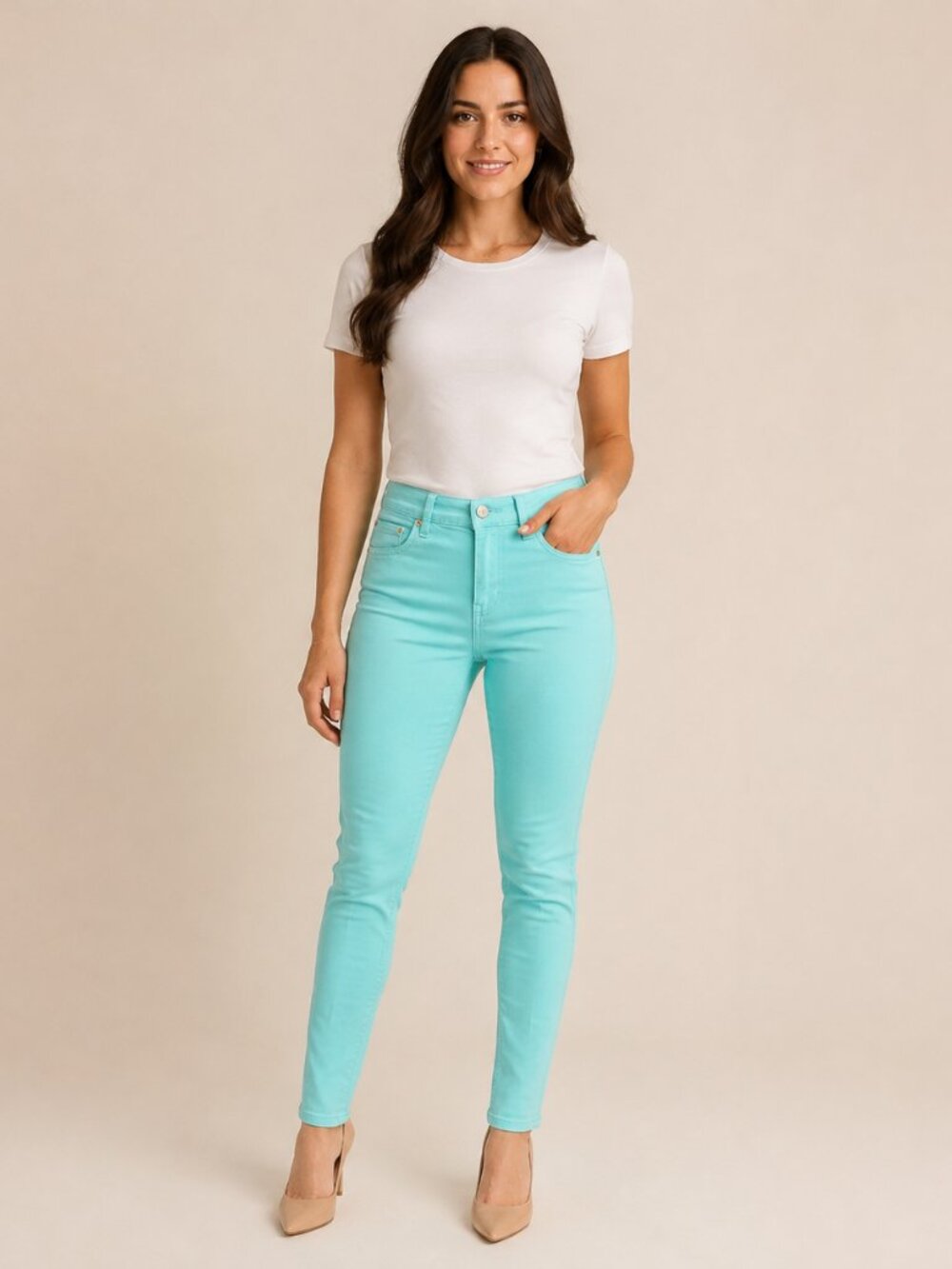 Tractr Mona Aqua High Rise Slim Jeans NWT 00/24